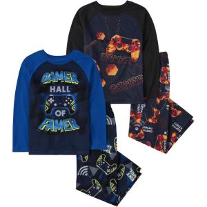 imageThe Childrens Place boys Long Sleeve Top and Pants 2 Piece Pajama SetGame Controller 2pack