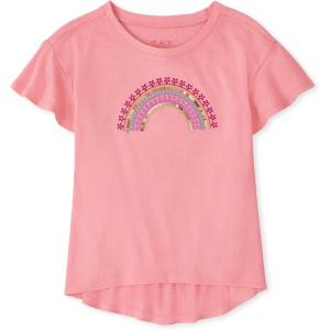 imageThe Childrens Place girls Short Sleeve Graphic High Low TopCherry Blossom