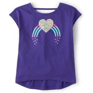 imageThe Childrens Place girls Short Sleeve Graphic High Low TopSolar Storm