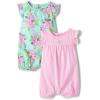 imageThe Childrens Place Baby Girls And Toddler Everyday Summer RompersGreen FloralPink