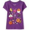imageThe Childrens Place BabyGirls and Toddler Assorted Everyday Short Sleeve Graphic TShirtsmultipacksHalloween Doodle