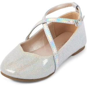 imageThe Childrens Place Baby Girls Bunny Ballet FlatSilver Sparkle