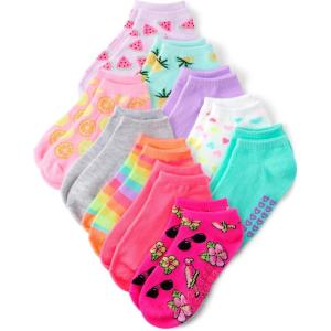 imageThe Childrens Place Baby Girls Heart Ankle SocksFruity 10pack
