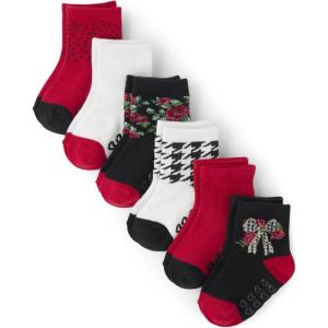 imageThe Childrens Place Baby Girls Heart Ankle SocksRoses 6pack