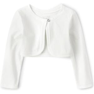 imageThe Childrens Place Baby Girls and Toddler Long Sleeve Shrug CardiganSimply White Knit