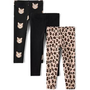imageThe Childrens Place Baby Girls and Toddler Printed Leggings MultipacksLeopardBlackAnimals