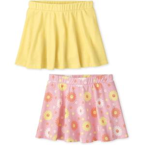 imageThe Childrens Place Baby Girls and Toddler Stretchy Waistband SkortDaisyYellow 2pack
