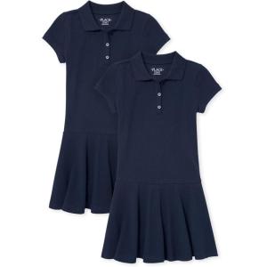 imageThe Childrens Place Girls Pique Polo DressTidal 2pack