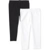 imageThe Childrens Place Girls Essential Capri LeggingsWhiteBlack 2pack