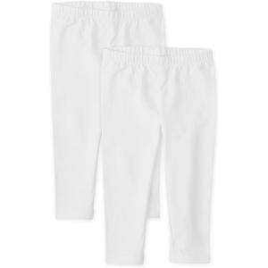 imageThe Childrens Place Girls Essential Capri LeggingsWhite 2pack