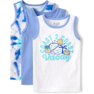 imageThe Childrens Place Boys and Toddler Assorted Sleeveless Tank TopsBright Sky 3pack