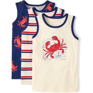 imageThe Childrens Place Boys and Toddler Assorted Sleeveless Tank TopsLobsters 3pack