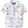 imageThe Childrens Place Baby Boys and Toddler Poplin Short Sleeve Button Down ShirtSailboats