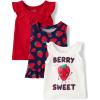 imageThe Childrens Place Baby Girls Toddler Girls Everyday Tank TopsSweet Strawberry 3pack