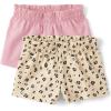 imageThe Childrens Place Baby Girls and Newborn Cotton Pull on Everyday ShortsLeopardPink 2pack