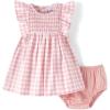 imageThe Childrens Place Baby Girls and Newborn Ruffle Dressy DressRose Petal Gingham