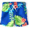 imageThe Childrens Place Boys and Toddler Swim TrunksCool Cobalt Hawaiian
