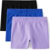 imageThe Childrens Place Girls Essential Cartwheel ShortsBluePurpleBlack 3pack