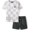 imageThe Childrens Place boys And Toddler Boys Short Sleeve Top and Shorts 2 Pc SetRace Car Gray